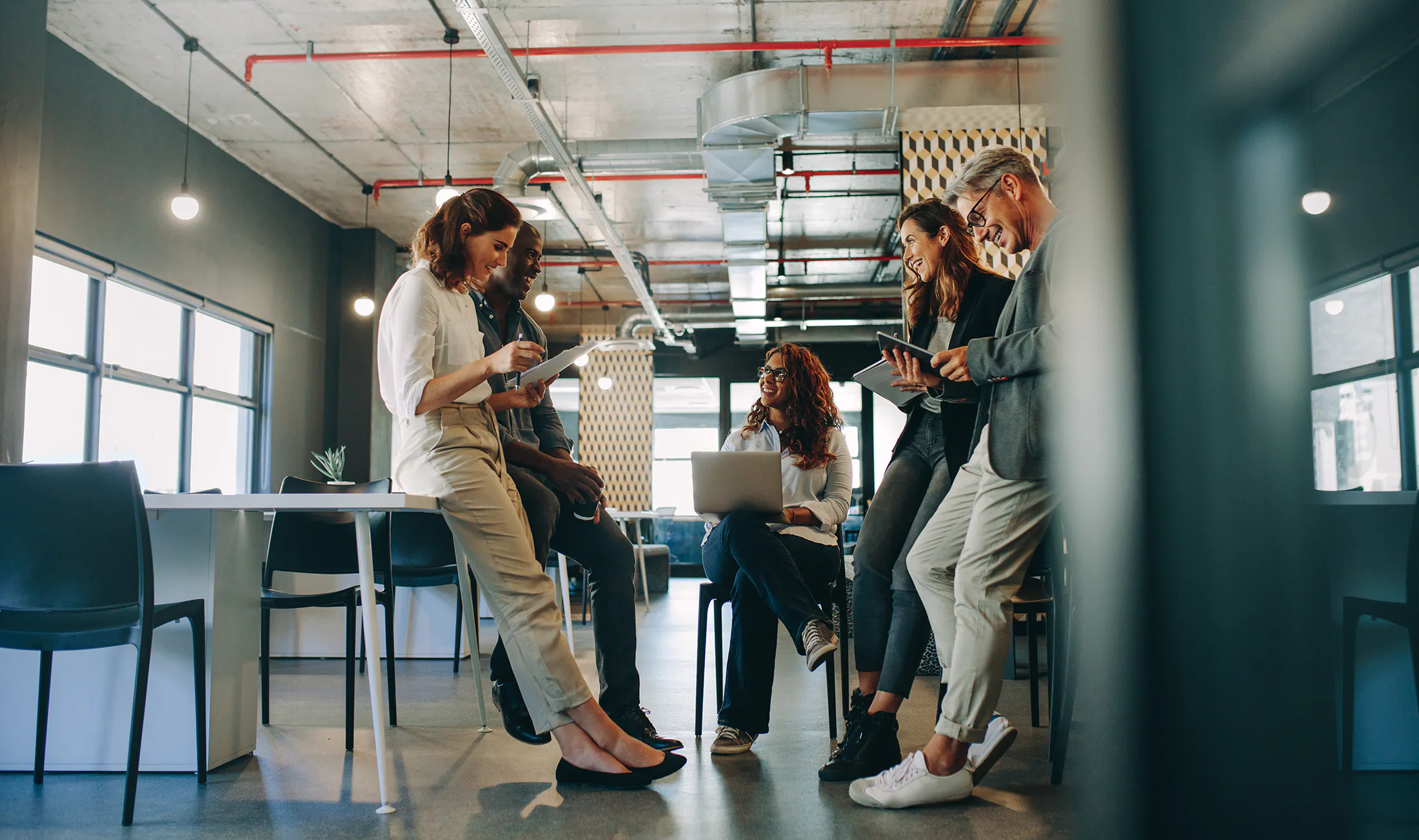 Team working in modern office