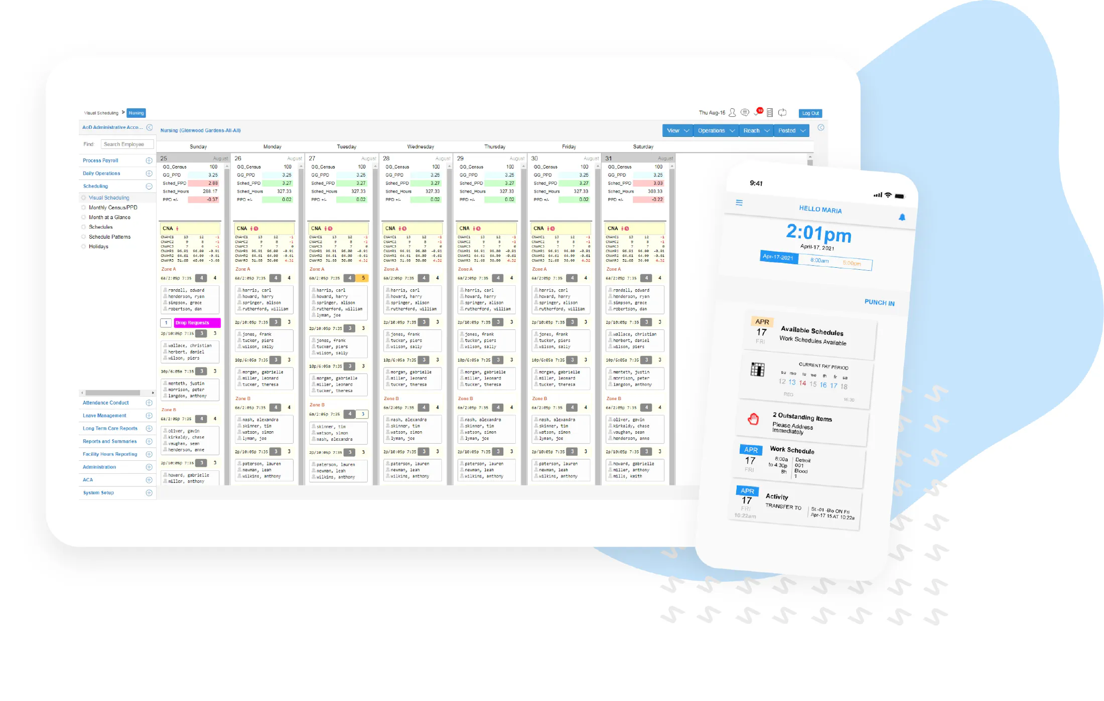 WorkSync dashboard on desktop and mobile