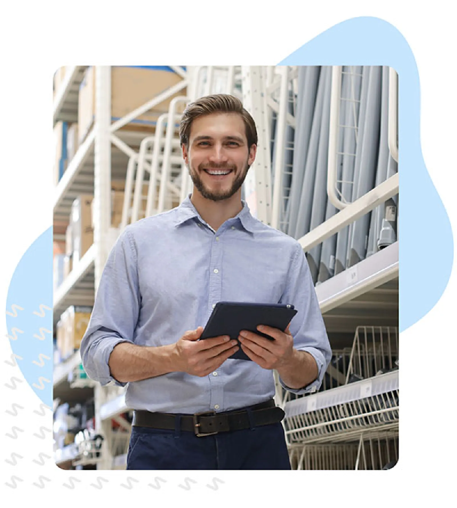 Man at work with a tablet
