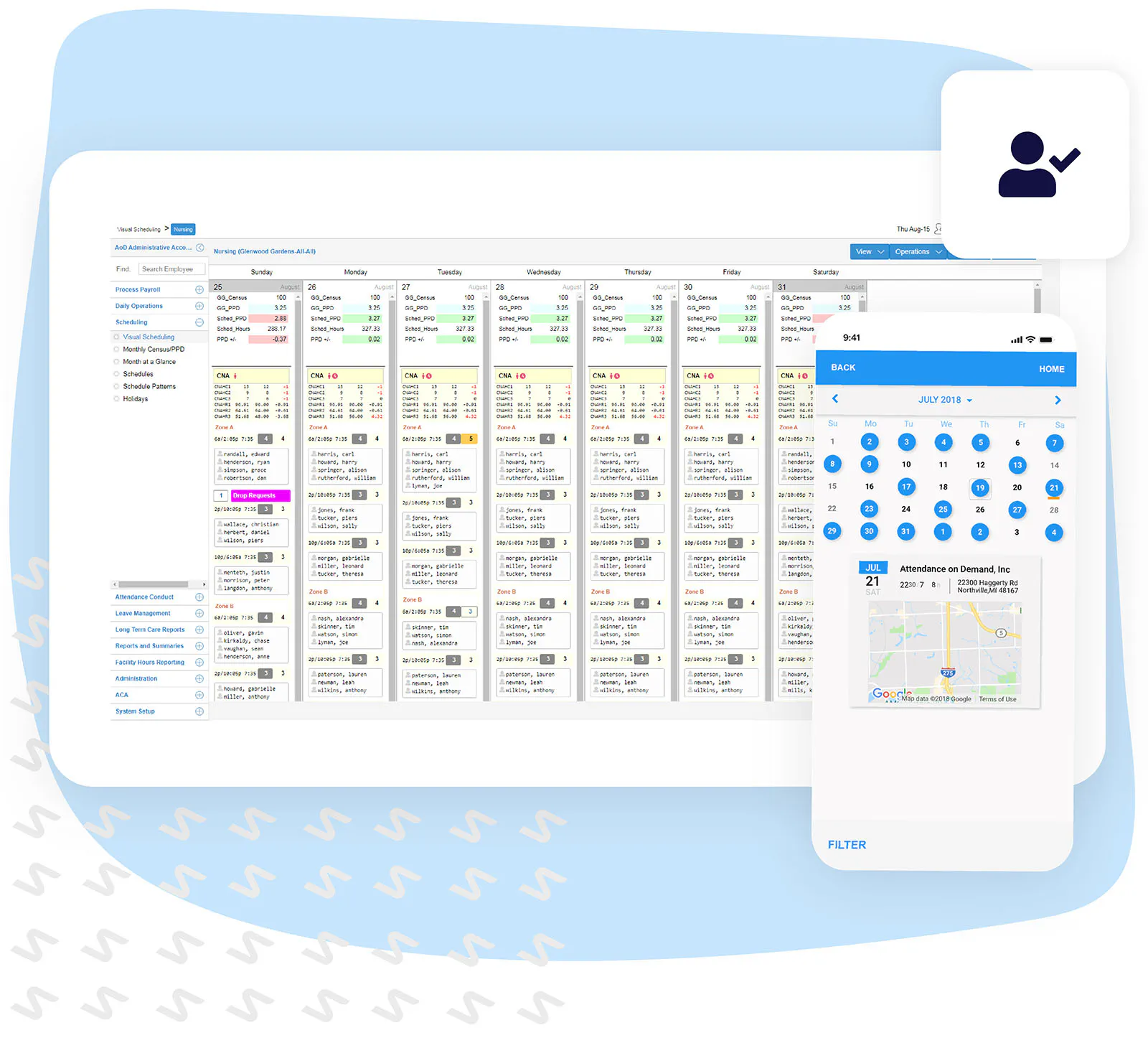 Employee Scheduling dashboard