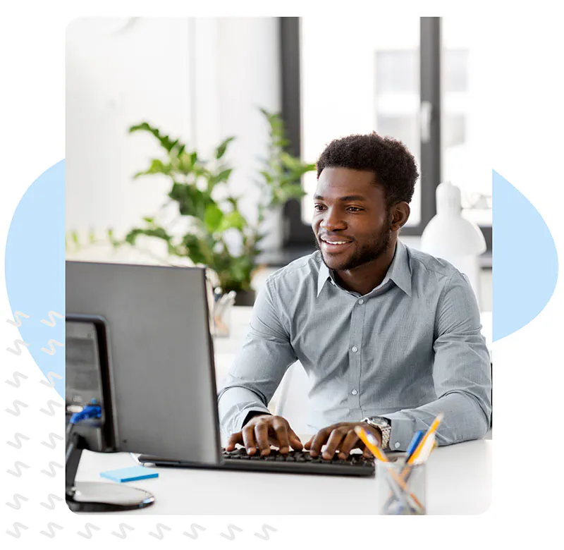 Man working on computer